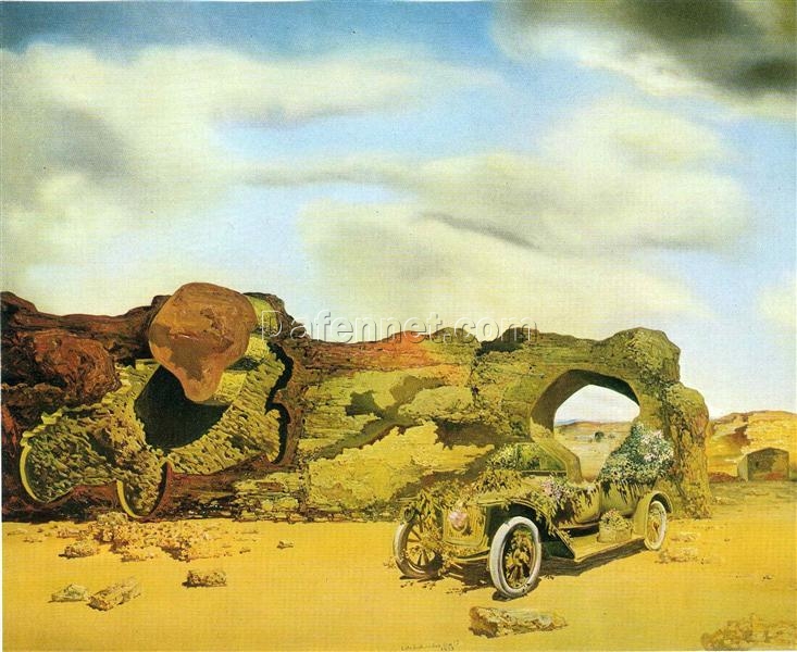 Paranoiac Critical Solitude Inspired by Salvador Dali – Surrealist Landscape Oil Painting on Canvas (1935)