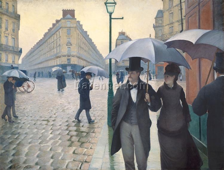 Custom Oil Painting Reproduction of Paris Street, Rainy Day by Gustave Caillebotte – 1877