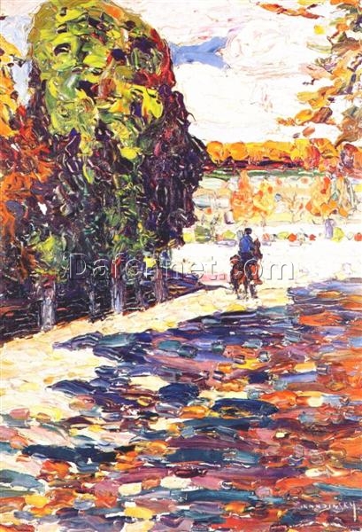 Wassily Kandinsky’s Park of St. Cloud with Horseman – 1906 Post-Impressionist Painting Replica