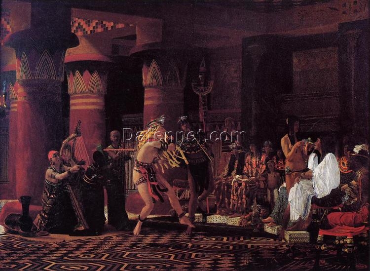 Pastimes in Ancient Egypt Oil Painting – 3,000 Years of Egyptian Culture, Historical Art by Sir Lawrence Alma-Tadema