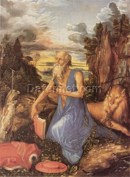 Penitent Jerome by Albrecht Dürer – 1494-1497 Northern Renaissance Religious Oil Painting on Panel