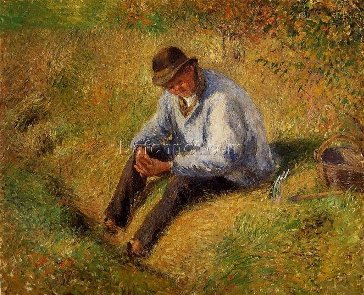 Père Melon Resting” – 1879 by Camille Pissarro – Classic Impressionist Portrait