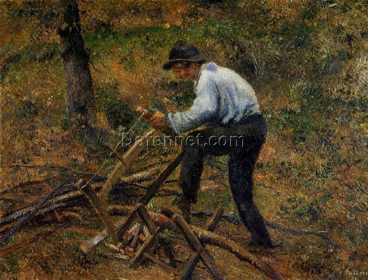 Père Melon Sawing Wood, Pontoise” – Camille Pissarro Impressionist Masterpiece (1879)