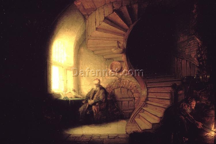 Custom Oil Painting of Rembrandt’s ‘Philosopher in Meditation’ – Baroque Masterpiece Reproduction