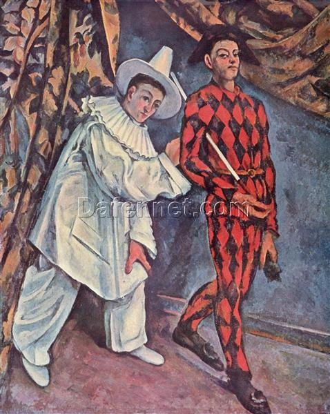 Pierrot and Harlequin (Mardi Gras)” – 1888 Post-Impressionist Painting by Paul Cézanne