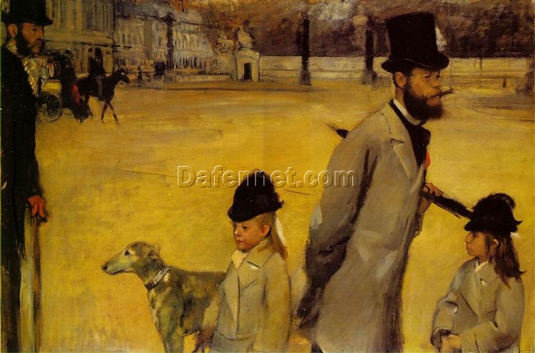 Edgar Degas – Place de la Concorde, 1875 Impressionist Oil on Canvas