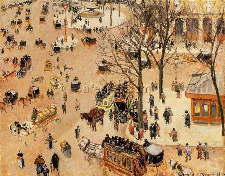 Place du Théâtre Français” (1898) by Camille Pissarro | Paris Impressionist Oil Painting