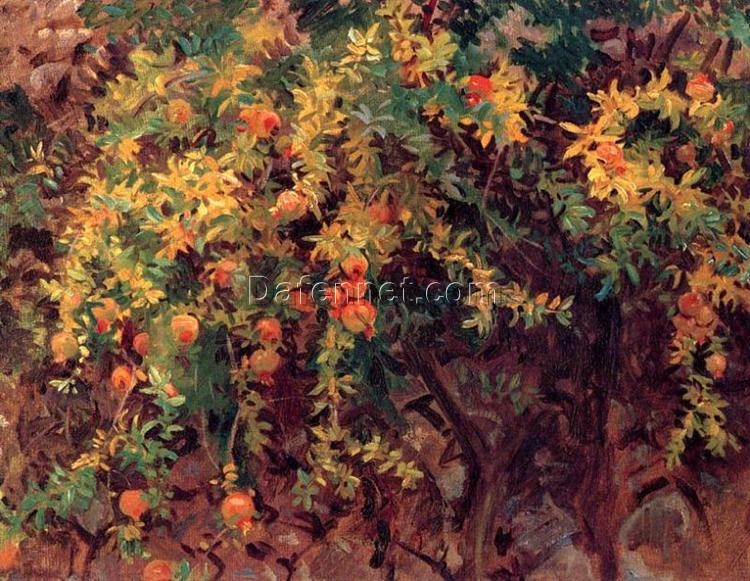 John Singer Sargent Oil Painting – Pomegranates, 1908, Realism Landscape