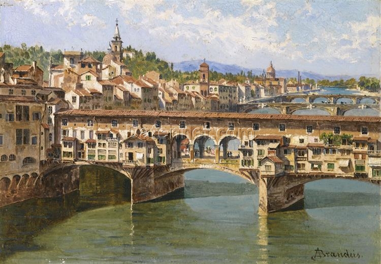 Antonietta Brandeis’ Ponte Vecchio, Florence – Realist Impressionist Cityscape Painting Replica