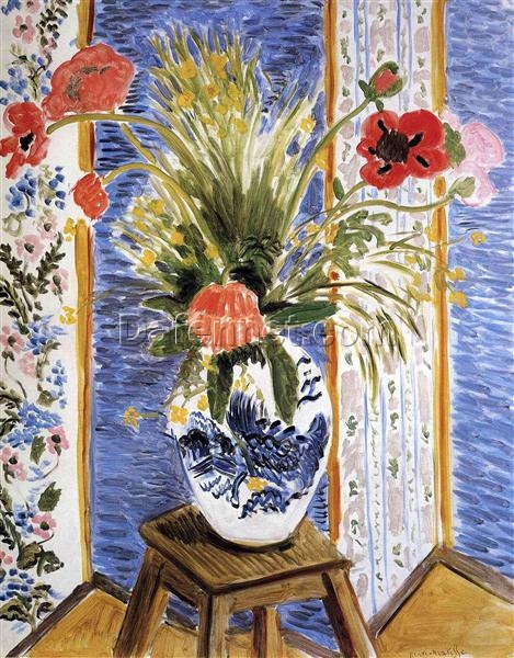 Henri Matisse Inspired Flower Painting – ‘Poppies’ (c.1919) – Hand-Painted Oil on Canvas Reproduction