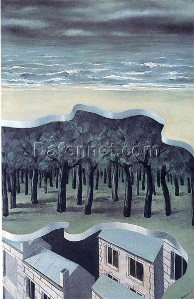 Popular Panorama Inspired by René Magritte – 1926 Surrealist Symbolic Painting, Oil on Canvas (120×80 cm)