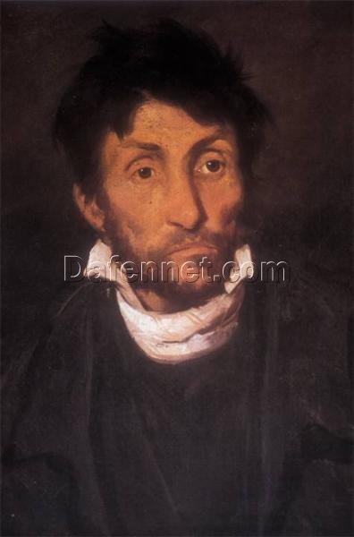 Portrait of a Kleptomaniac by Théodore Géricault – Classic Realism Oil Painting Reproduction on Canvas