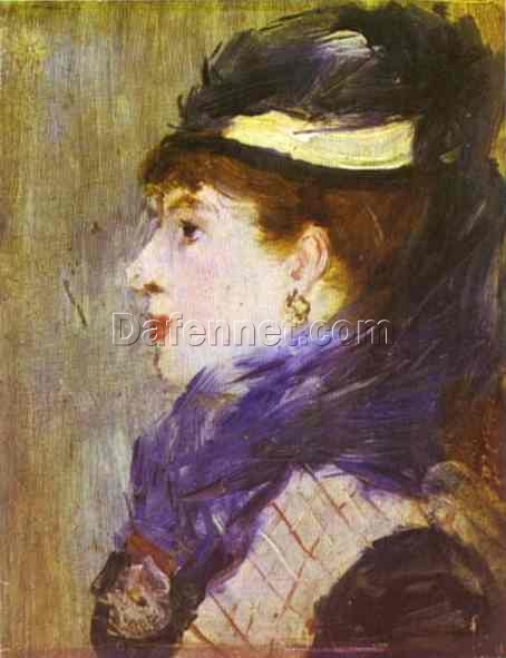 Oil Painting Inspired by Edouard Manet: Portrait of a Lady (c.1879) on Panel