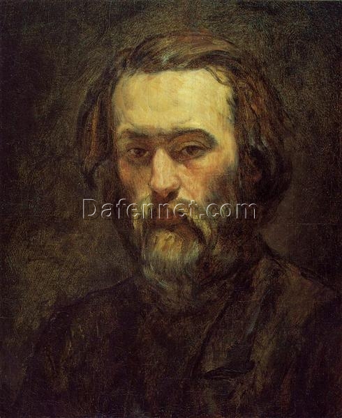 1864 Portrait of a Man” by Paul Cézanne – Romanticism Oil on Canvas, Private Collection