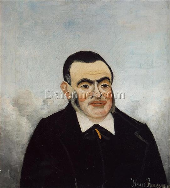 Hand-painted Henri Rousseau Portrait of a Man – 1905 Naïve Art Portrait Oil Painting | Canvas Reproduction