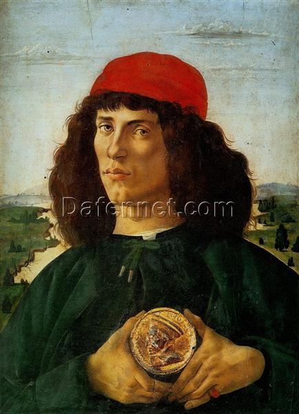 Early Renaissance Portrait of a Man with Cosimo’s Medal by Sandro Botticelli – 1474