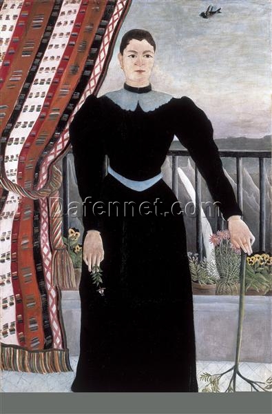 Henri Rousseau “Portrait of a Woman” Oil Painting Reproduction – Naïve Art Portrait on Canvas (150 x 160 cm)