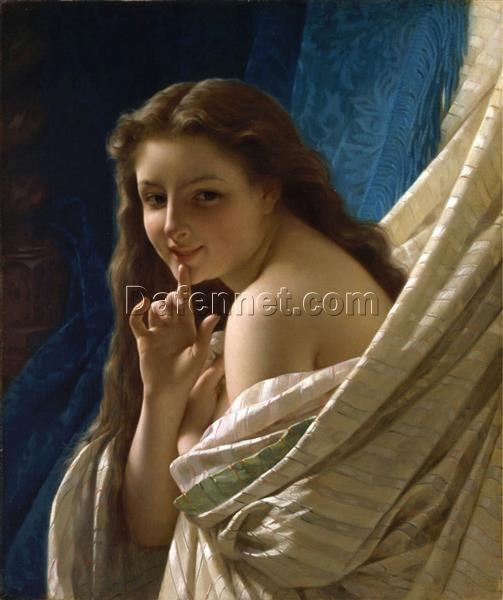 Hand-Painted Pierre-Auguste Cot ‘Portrait of a Young Woman’ Oil Painting – Academicism Portrait on Canvas from Dafen Village Studio