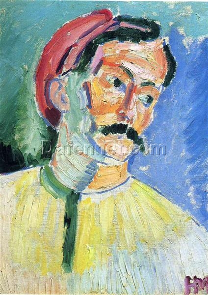 Custom Oil Painting Inspired by Henri Matisse – ‘Portrait of André Derain’ (1905) – Fauvist Portrait on Canvas