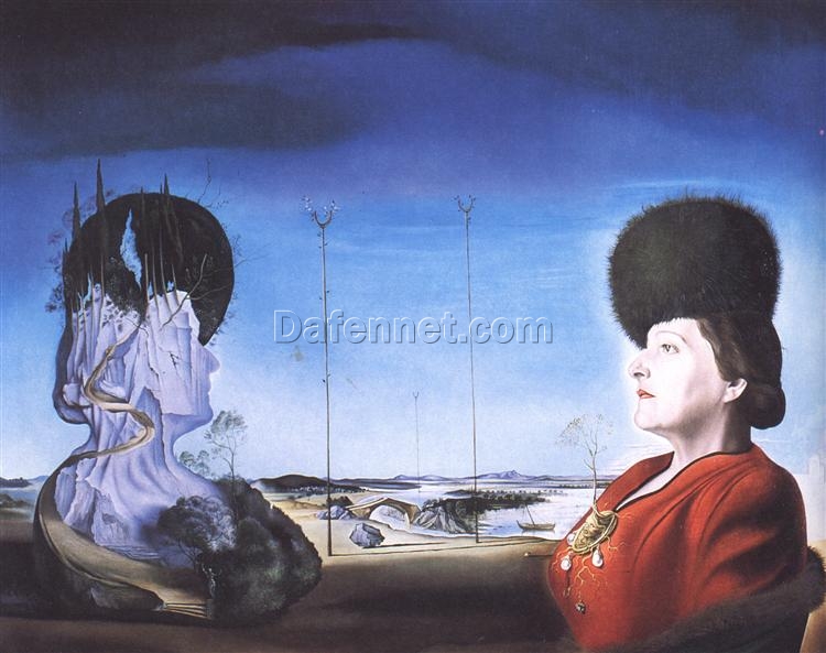 Portrait of Frau Isabel Styler-Tas” Surrealist Oil Painting – Inspired by Salvador Dali’s Classic Period (1945)