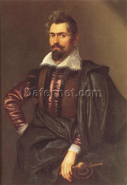 Baroque Portrait of Gaspard Schoppins – Peter Paul Rubens Original Oil Painting