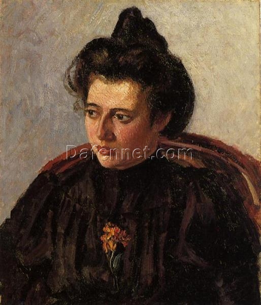 Portrait of Jeanne” – 1896 Oil Painting by Camille Pissarro, Impressionist Portraiture