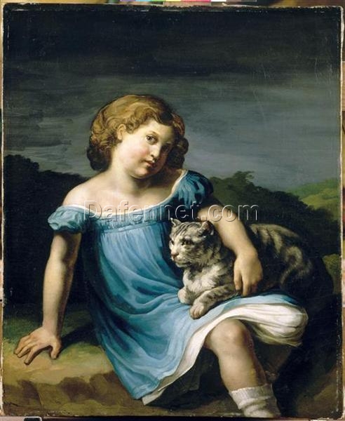 Théodore Géricault Portrait of Louise Vernet as a Child – Romanticism Oil Portrait Reproduction on Canvas