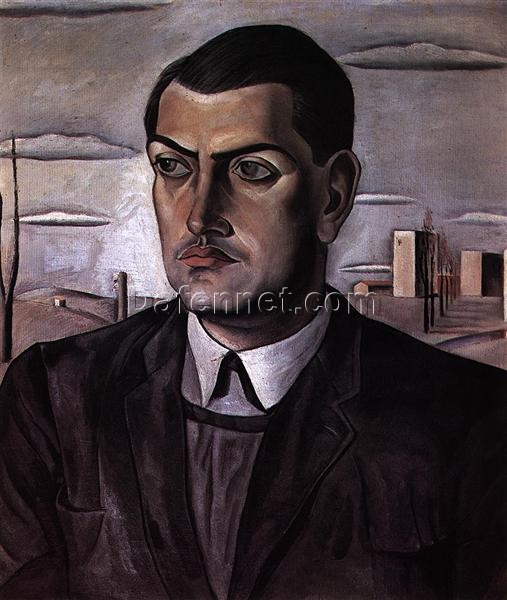 Portrait of Luis Buñuel” Inspired by Salvador Dalí – 1924 Post-Impressionist Oil Painting on Canvas