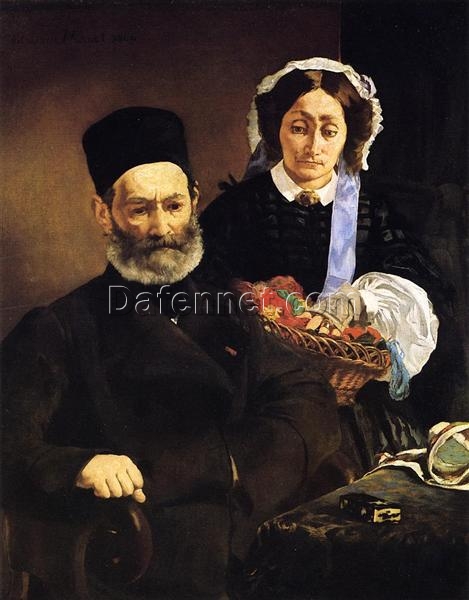 Portrait of Monsieur and Madame Auguste Manet – Inspired by Édouard Manet (1860) Realist Oil Painting Reproduction