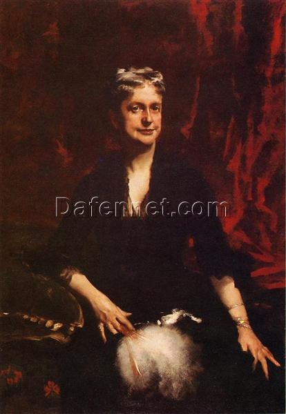 Oil Painting Inspired by John Singer Sargent’s Portrait of Mrs. John Joseph Townsend – Realistic Portrait Art on Canvas