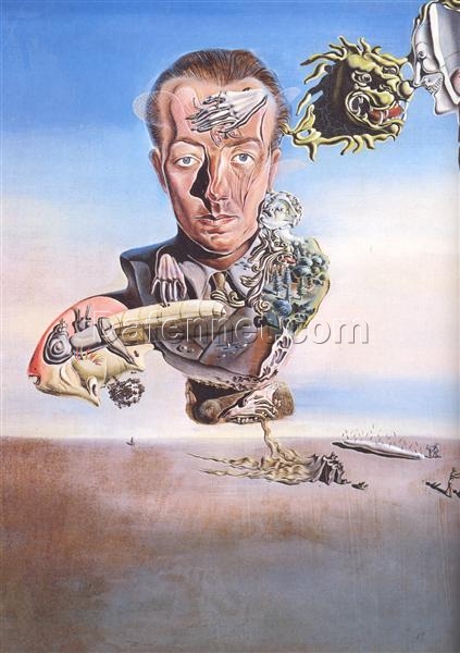 Portrait of Paul Eluard – Surrealist Oil Painting Inspired by Salvador Dali