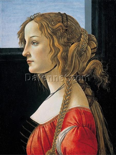 Portrait of Simonetta Vespucci by Sandro Botticelli – c.1480 Early Renaissance Portrait on Wood