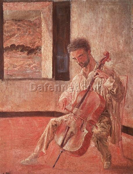 Post-Impressionist Portrait Inspired by Salvador Dalí – Portrait of the Cellist Ricard Pichot (1920)