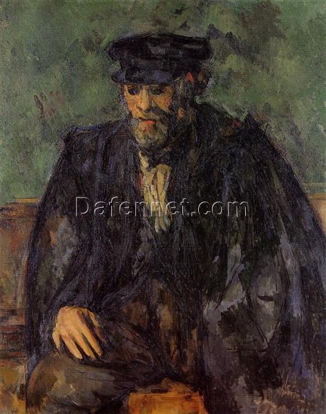 Gardener Vallier Portrait” – Post-Impressionist Oil Painting by Cézanne (1906)