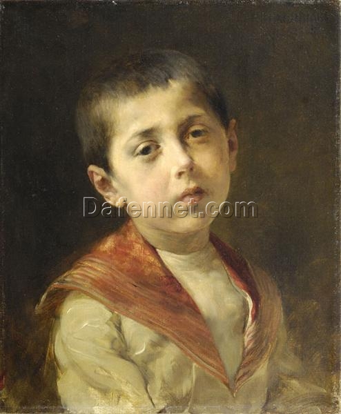 Realism Portrait: Portrait of Vassilakis Melas by Georgios Jakobides – Oil Reproduction on Canvas