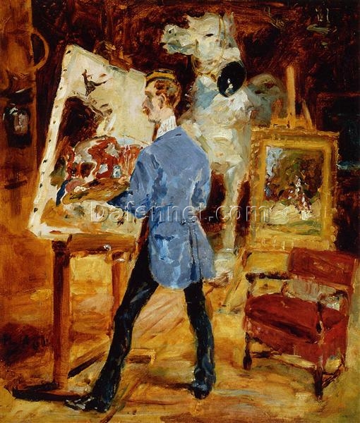 1881 ‘Princeteau in His Studio’ by Henri de Toulouse-Lautrec – Oil on Canvas Impressionist Genre Painting