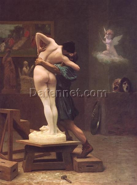 Pygmalion and Galatea by Jean-Léon Gérôme | Mythological Oil Painting, Academicism Style