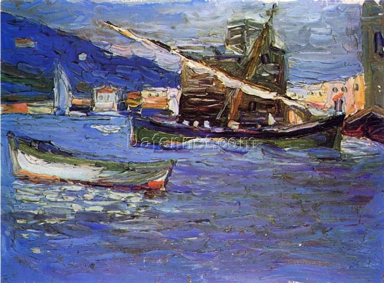 Wassily Kandinsky’s Rapallo Grauer Day – 1905 Post-Impressionist Marina Painting Replica