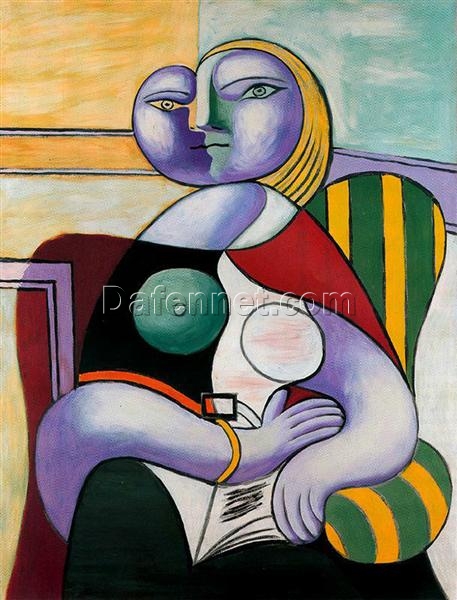 Oil Painting Inspired by Picasso’s Surrealist Period – ‘Reading’ (1932) Genre Art on Canvas