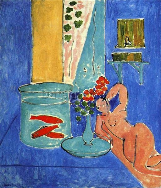 Henri Matisse Inspired Still Life – ‘Red Fish and a Sculpture’ (1911) – Hand-Painted Oil on Canvas