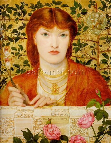 Regina Cordium: Alice Wilding 1866 by Dante Gabriel Rossetti – Elegant Romanticism Oil Portrait