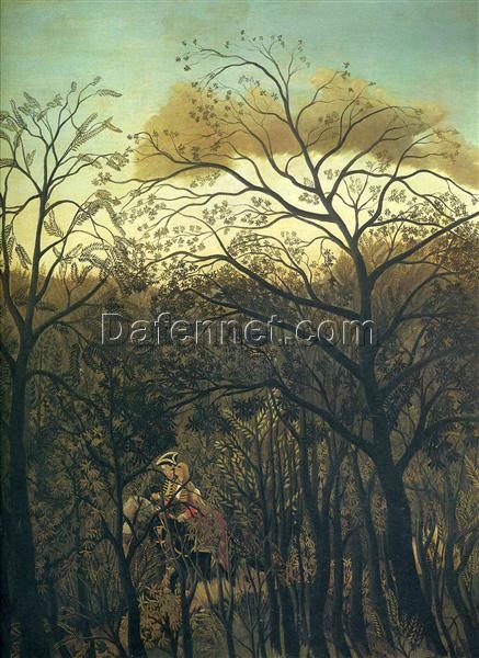 Henri Rousseau “Rendezvous in the Forest” Oil Painting Reproduction – Post-Impressionism Genre Painting on Canvas