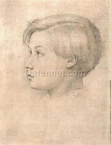 Edgar Degas ‘Portrait of René de Gas’ (1854) – Captivating Graphite Impressionist Portrait of the Artist’s Brother