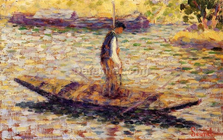 Riverman by Georges Seurat – Impressionist Oil Painting Reproduction on Canvas