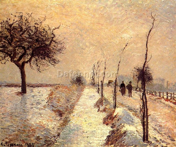 Winter Landscape at Eragny” – 1885 Oil Painting by Camille Pissarro