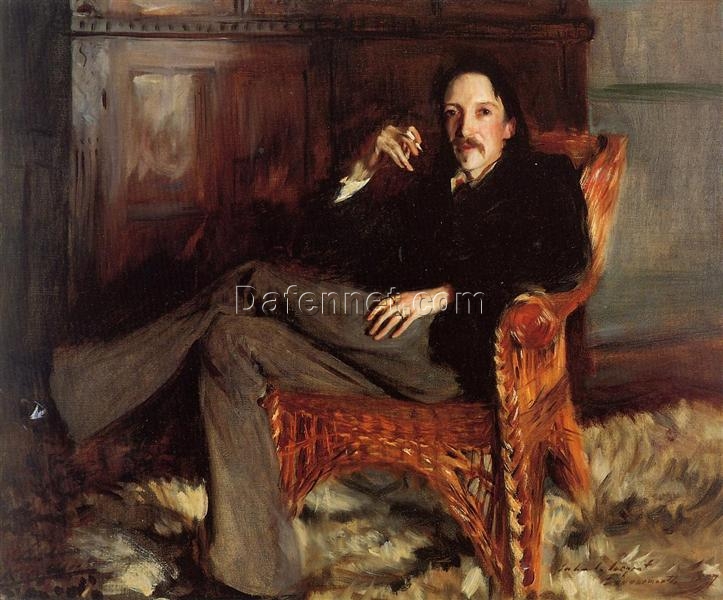 John Singer Sargent ‘Robert Louis Stevenson’ Realism Portrait – Fine Art Reproduction on Canvas