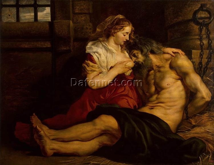 Roman Charity – Peter Paul Rubens, 1612 Baroque Oil Painting, Mythological Genre