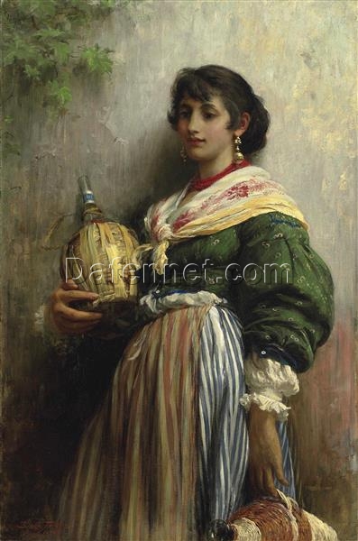 Hand-Painted Luke Fildes ‘Rosa Siega’ Oil Painting – Academic Portrait Art on Canvas from Dafen Village Studio