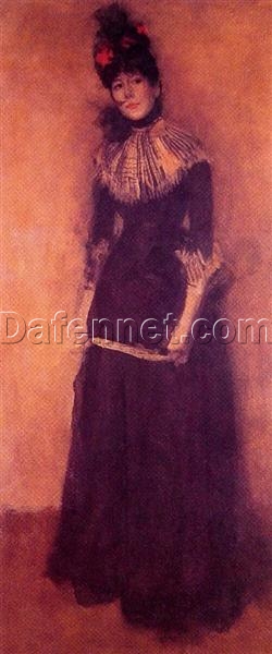 Rose et Argent: La Jolie Mutine – Elegant Portrait by James Whistler (1890)