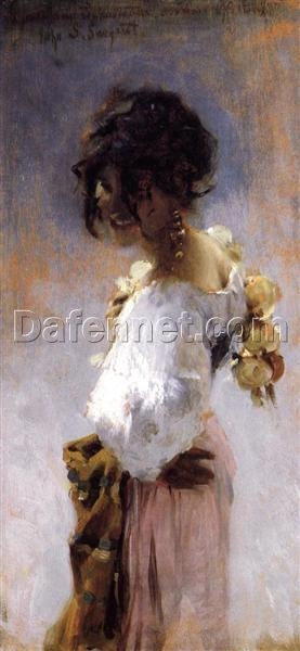 Oil Painting Inspired by John Singer Sargent’s Rosina – Impressionist Portrait Art on Panel